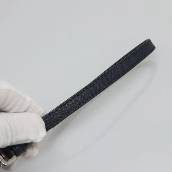 PRADA Clutch Bag Safiano leather Navy Silver Auth BD1408 - Picture 9 of 16